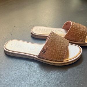 Juicy Couture Sparkling Gold Slide Sandals